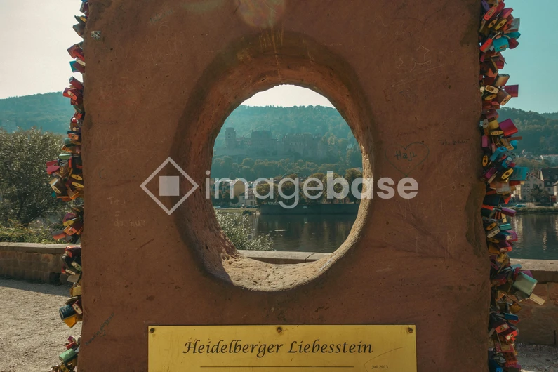 Heidelberg Love Stone with Castle View