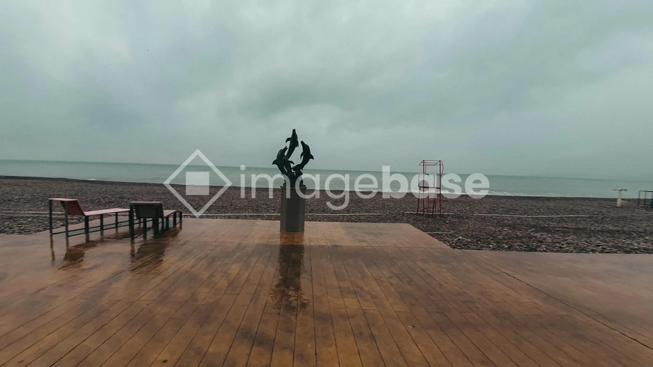 Rainy Beachfront Sculpture