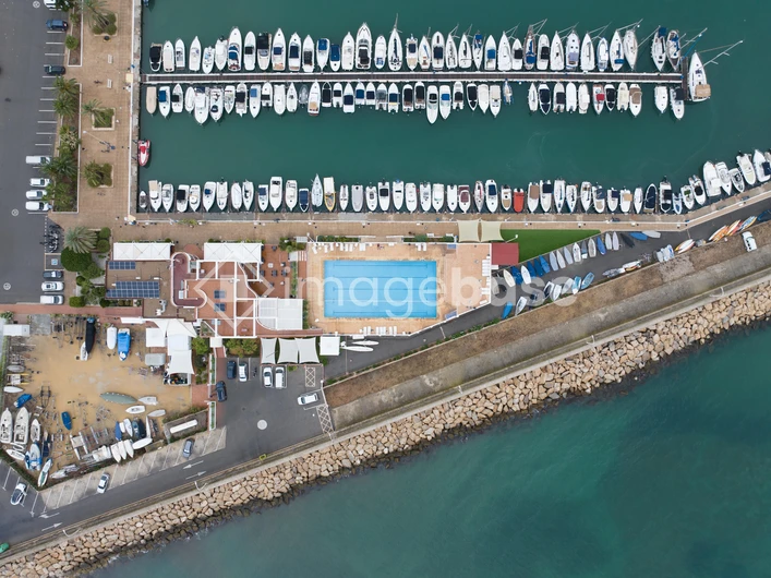 Aerial View of a Marina