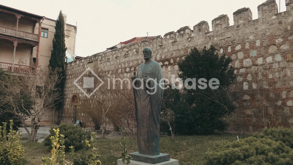 Historic Courtyard with Statue