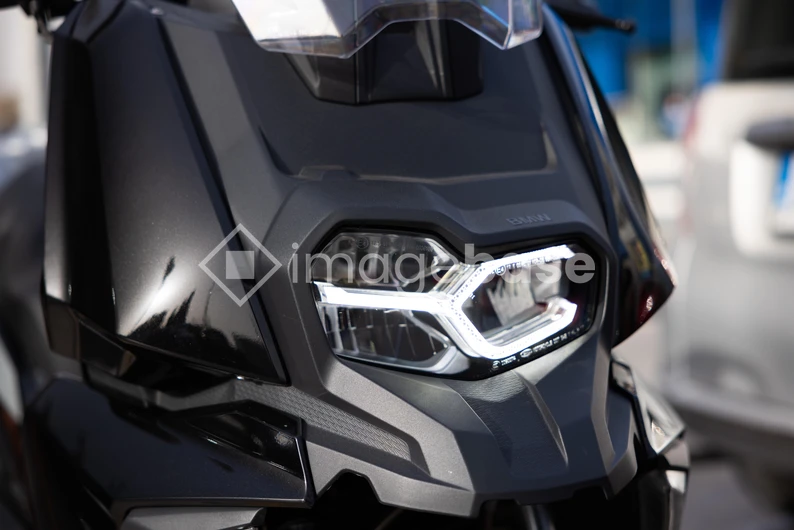 Motorcycle Headlight Close-up