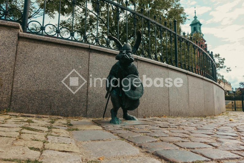 Warrior Sculpture by the Sidewalk