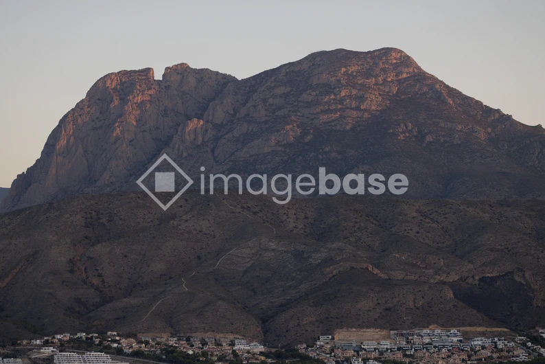 Sunlit Mountain Scenery