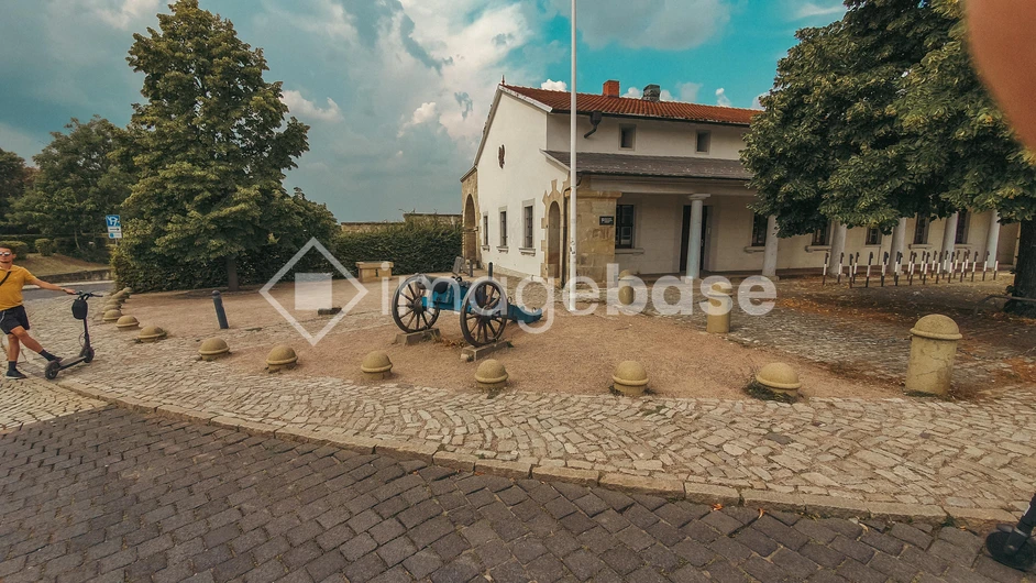 Historic Building with Cannon