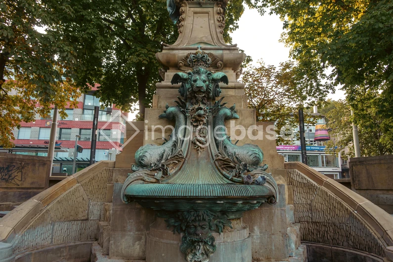 Ornate Fountain in City Square