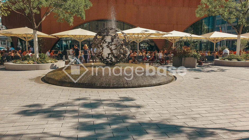 Modern Urban Fountain Scene