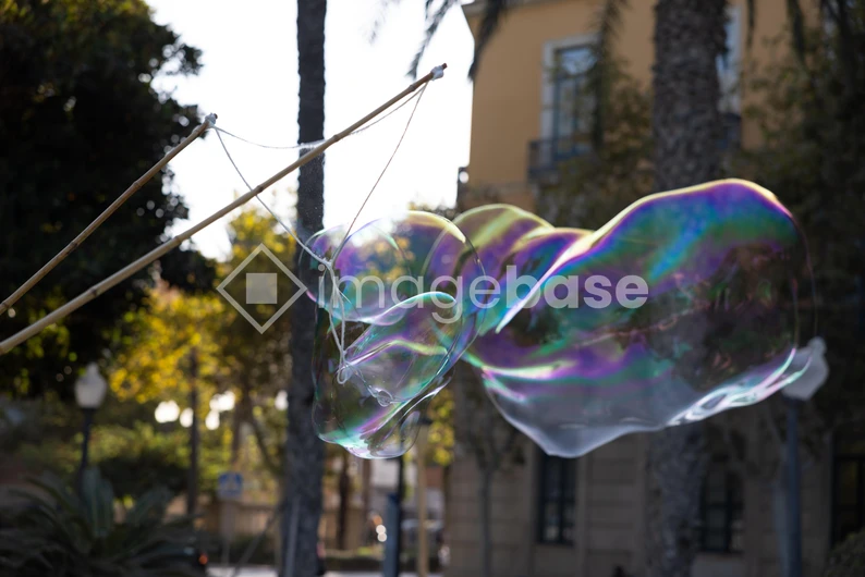 Colorful Soap Bubble in the City