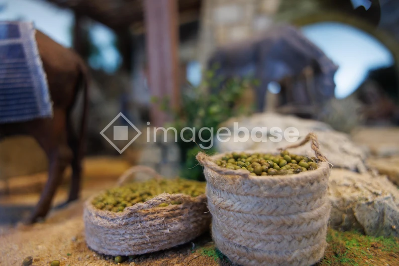 Rustic Green Peas in Basket
