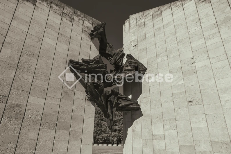 Sculpture Between Stone Walls