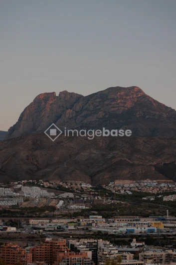 Mountain Overlooking a City