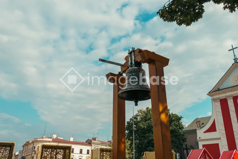 Historical Town Square with Bell Tower