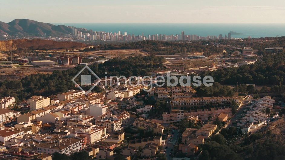 Cityscape with Mountains and Sea