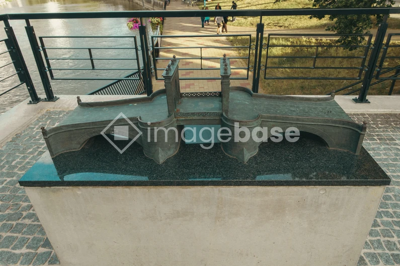 Miniature Bridge Sculpture on Riverwalk