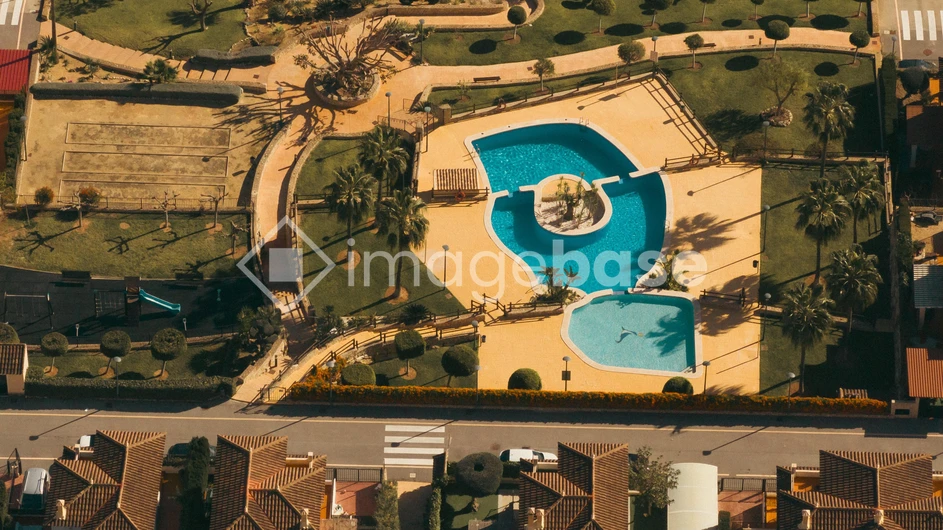 Aerial View of Leisure Pool Area