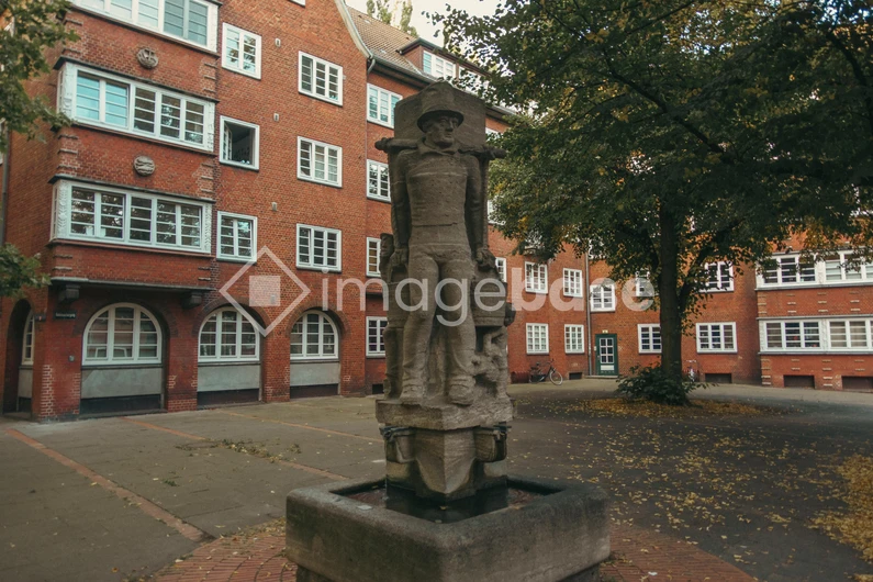 Urban Courtyard with Sculpture