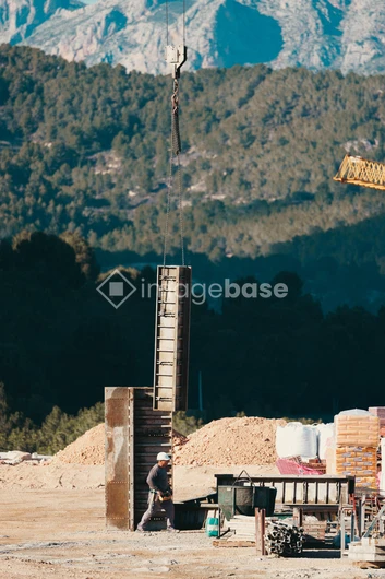 Construction Site in a Mountainous Area