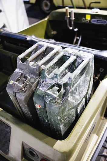 Fuel Cans in Vehicle Trunk