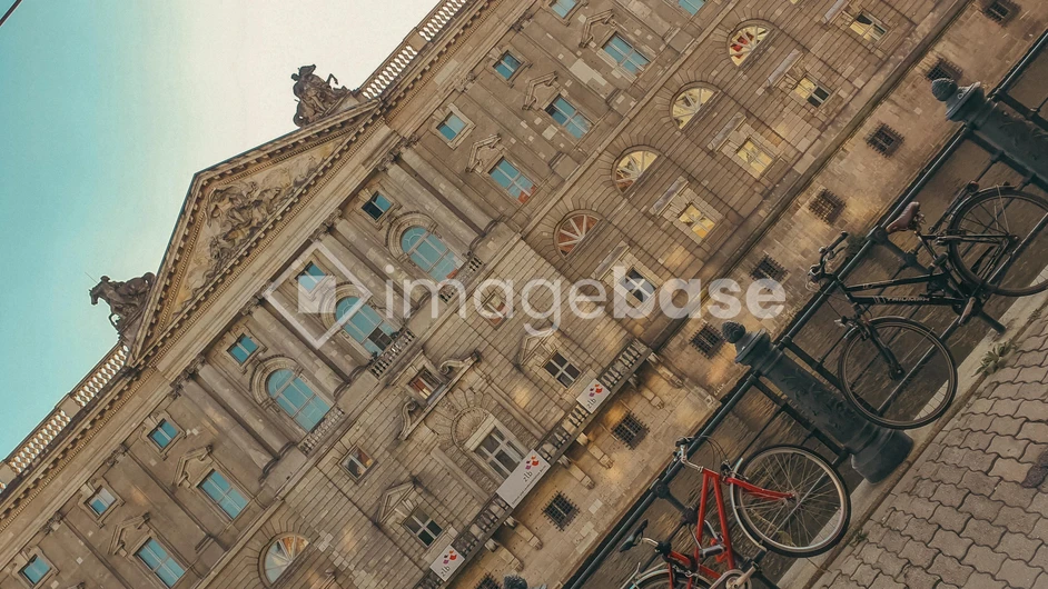 Historic Building with Bicycles