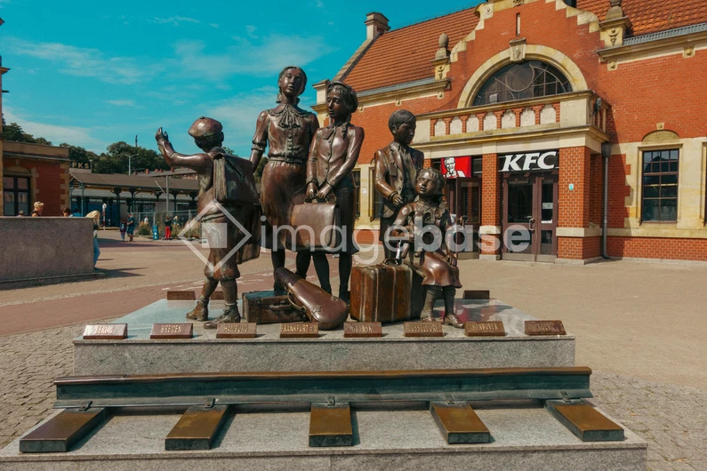 Historical Monument at a Train Station