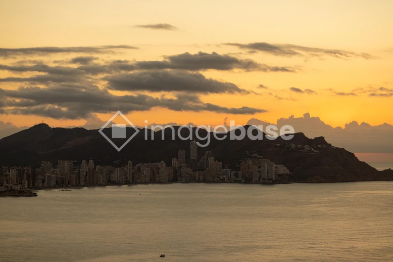 Sunset Over City Skyline