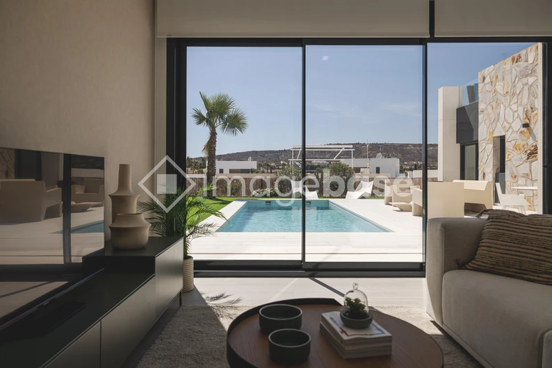 Modern Poolside Living Room